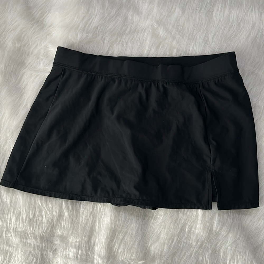 Aqua green black swimsuit skirt bottom size medium